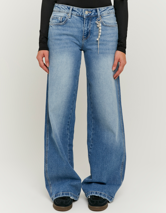 TALLY WEiJL, Blue Low Waist Straight Leg Jeans for Women