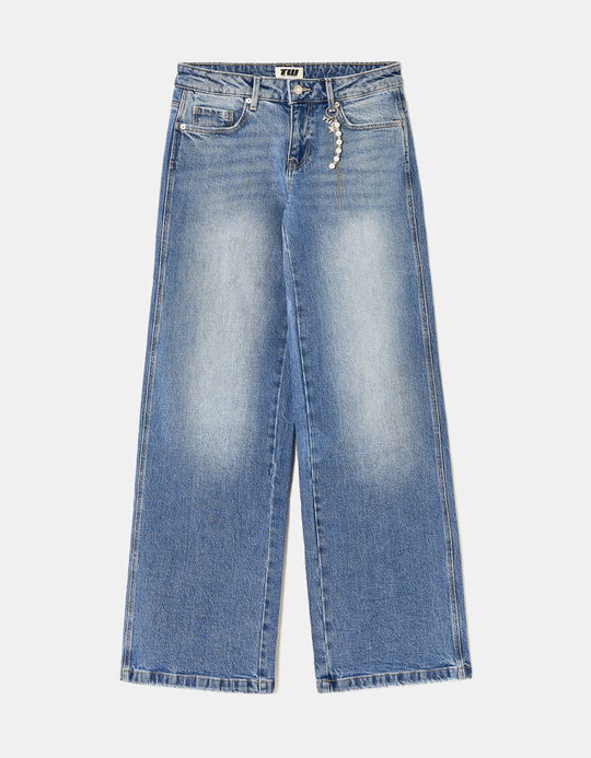 TALLY WEiJL, Blue Low Waist Straight Leg Jeans for Women