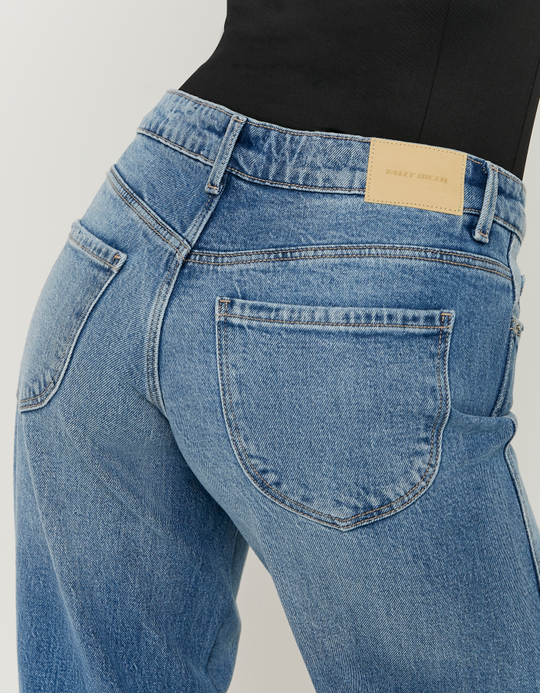 TALLY WEiJL, Blue Low Waist Straight Leg Jeans for Women