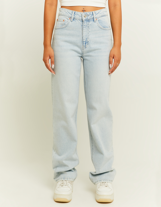 TALLY WEiJL, Light Blue High Waist Straight Leg Jeans for Women