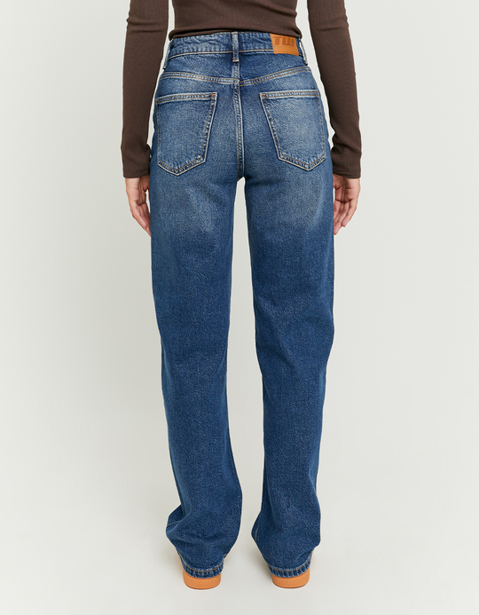 TALLY WEiJL, Dunkelblaue High Waist Straight Leg Jeans for Women