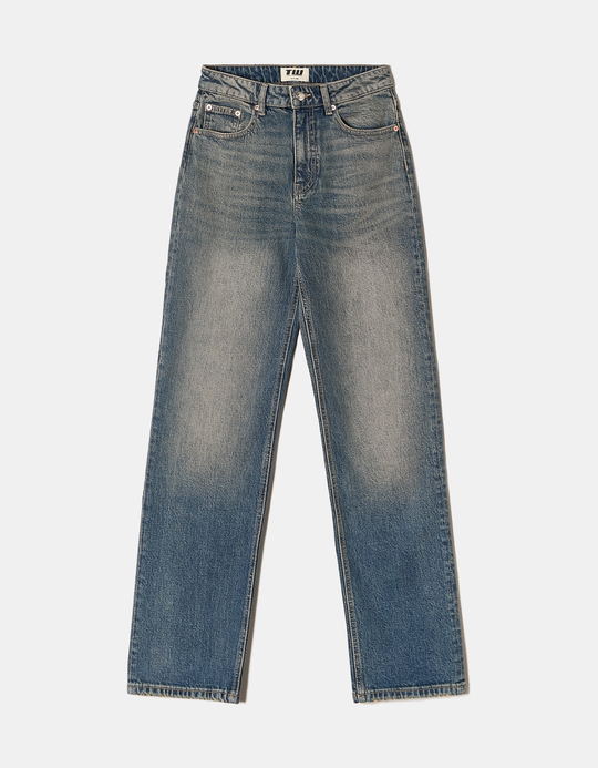 TALLY WEiJL, Jean Droit Bleu Taille Haute for Women