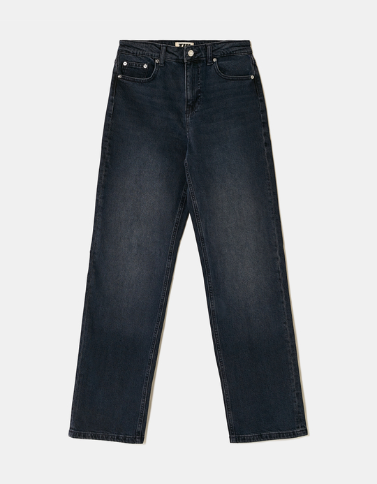 TALLY WEiJL, Blue High Waist Straight Leg Jeans for Women