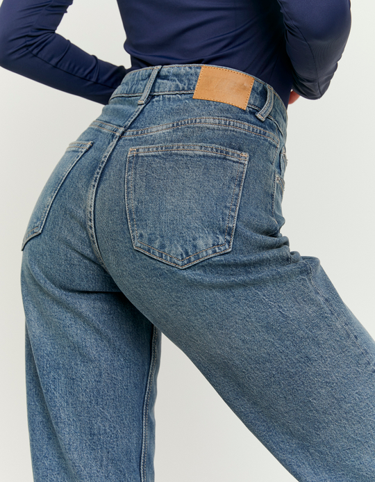 TALLY WEiJL, Blaue High Waist Straight Leg Jeans for Women