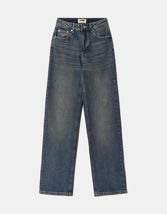 TALLY WEiJL, Blaue High Waist Straight Leg Jeans for Women