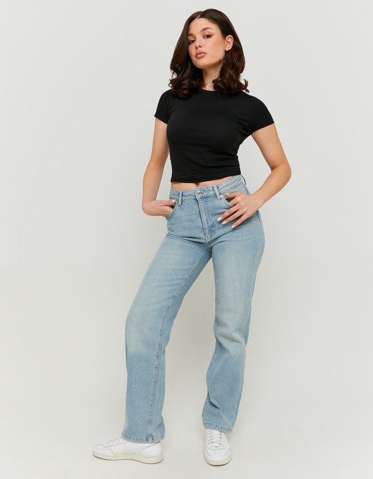 TALLY WEiJL, Hellblaue High Waist Straight Leg Jeans for Women