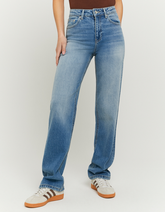 TALLY WEiJL, Blue High Waist Straight Leg Jeans for Women