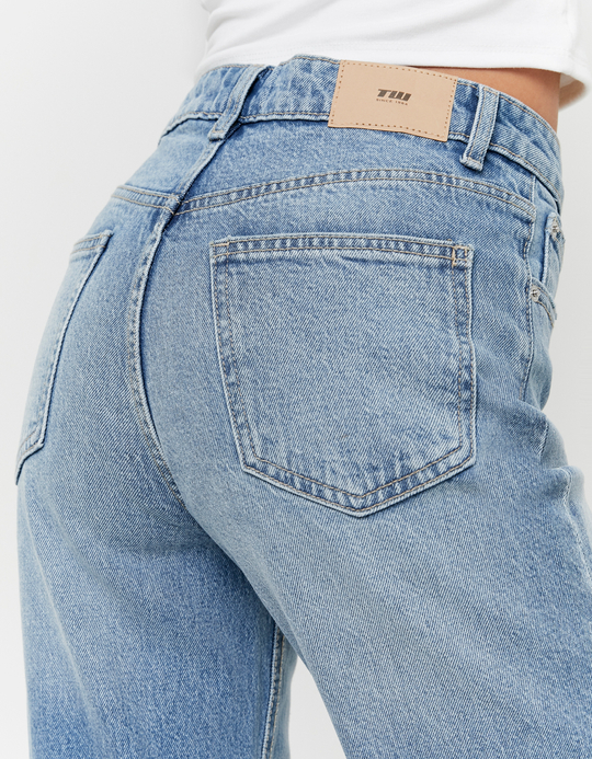 TALLY WEiJL, Blue High Waist Straight Leg Jeans for Women