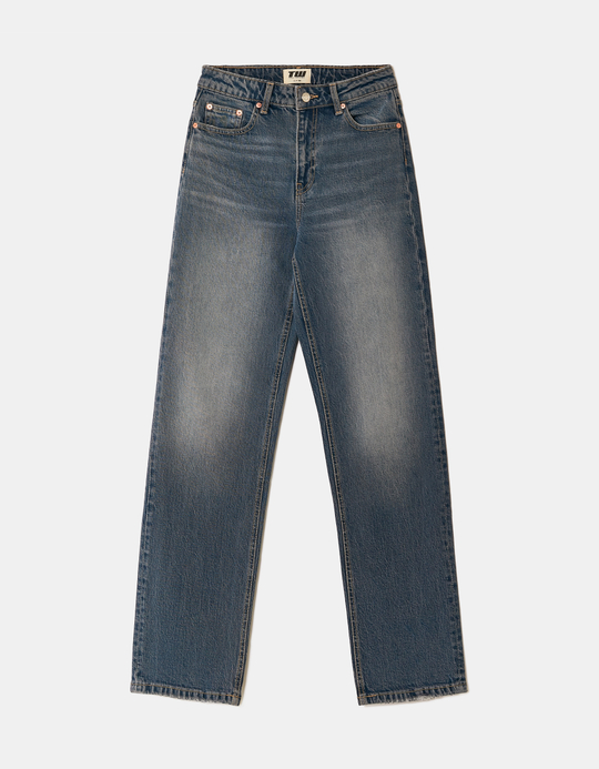 TALLY WEiJL, Blue High Waist Straight Leg Jeans for Women