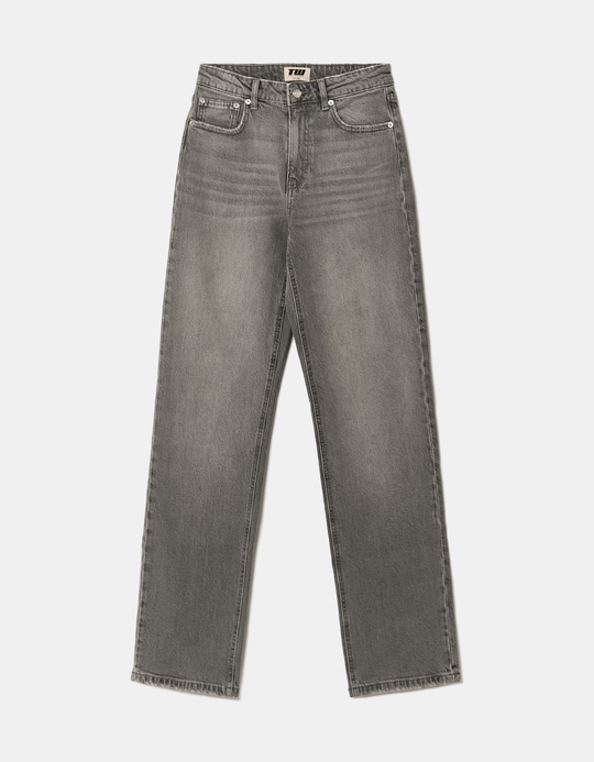 TALLY WEiJL, Grey High Waist Straight Leg Jeans for Women