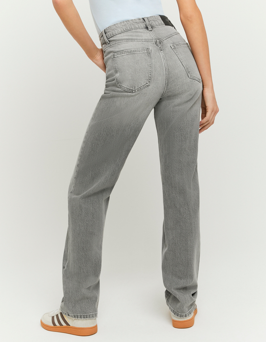 TALLY WEiJL, Grey High Waist Straight Leg Jeans for Women