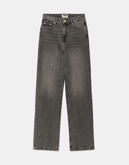 TALLY WEiJL, Grey High Waist Straight Leg Jeans for Women