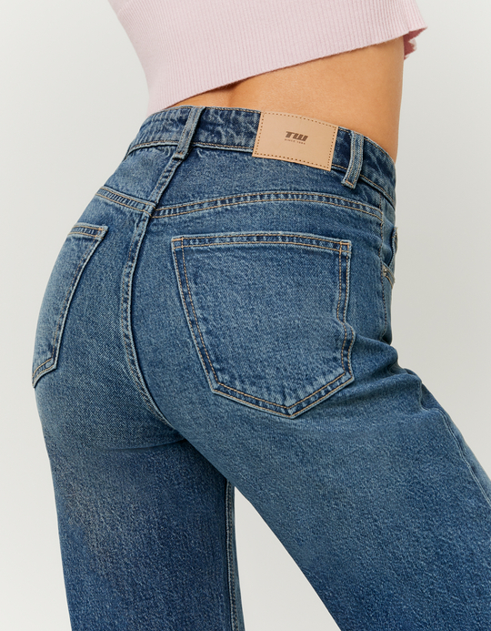 TALLY WEiJL, Niebieskie jeany Straight z wysokim stanem for Women