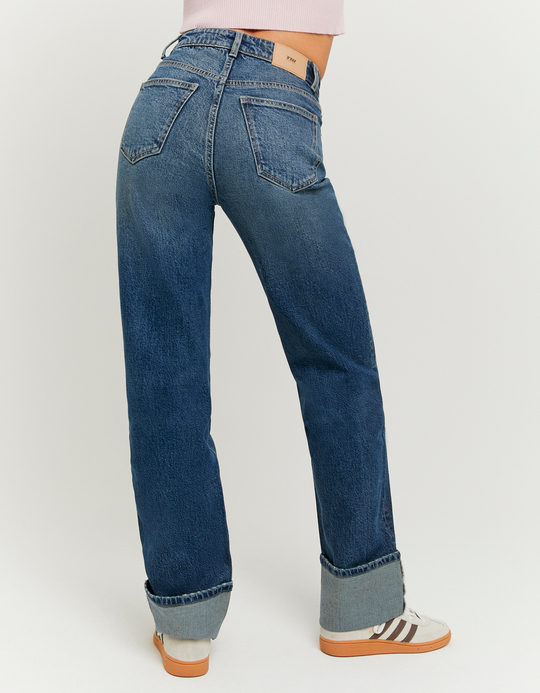 TALLY WEiJL, Niebieskie jeany Straight z wysokim stanem for Women
