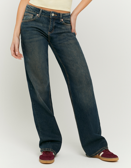TALLY WEiJL, Blue Low Waist Straight Leg Jeans for Women