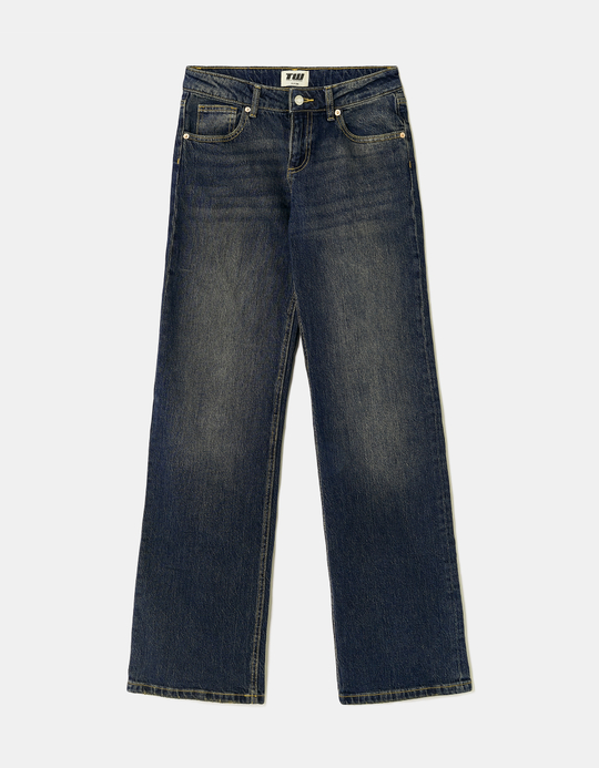 TALLY WEiJL, Blue Low Waist Straight Leg Jeans for Women