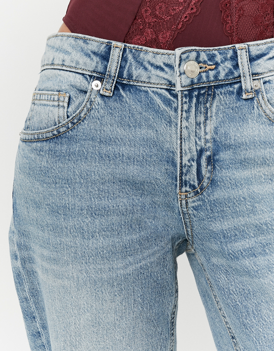 TALLY WEiJL, Blaue Low Waist Straight Leg Jeans for Women