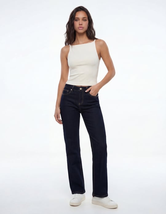 TALLY WEiJL, Jeans blu a vita bassa con gamba dritta for Women