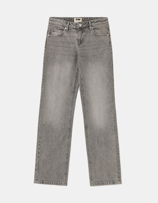 TALLY WEiJL, Graue Low Waist Straight Leg Jeans for Women