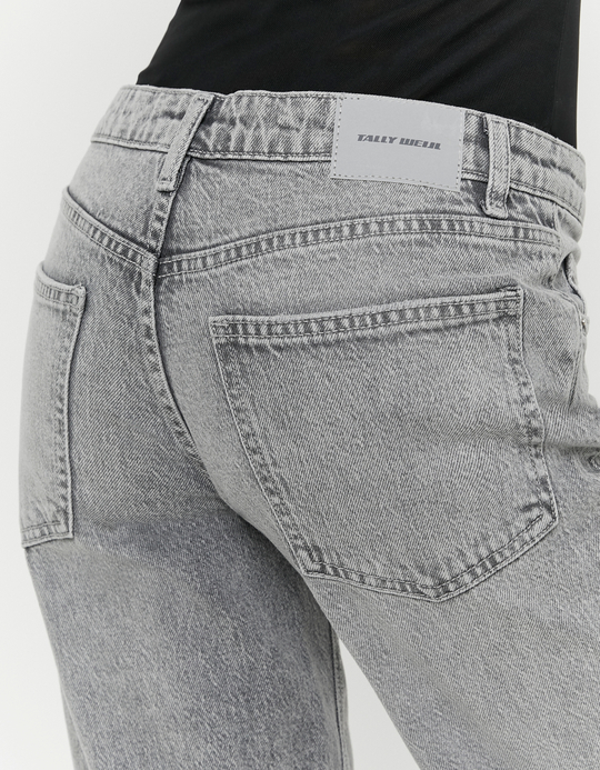 TALLY WEiJL, Graue Low Waist Straight Leg Jeans for Women