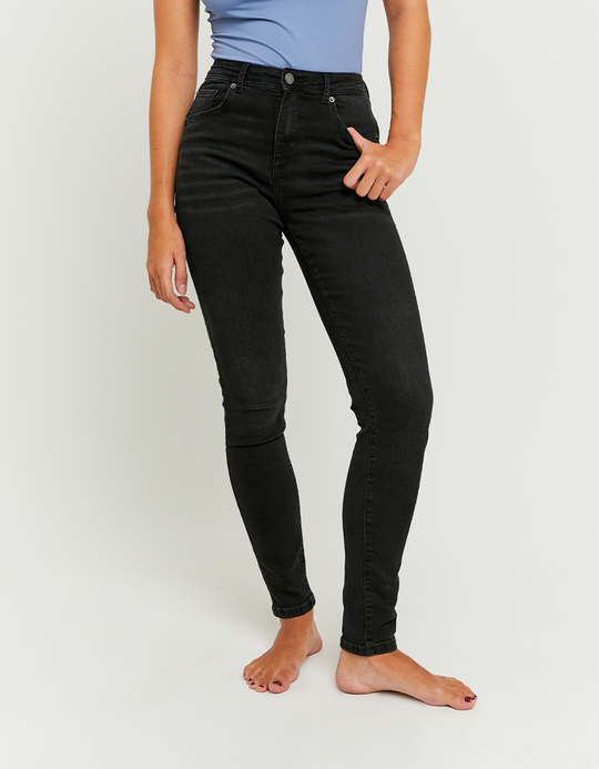 TALLY WEiJL, Schwarze Mid Waist Skinny Push Up Jeans for Women