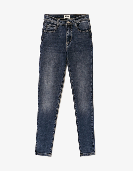 TALLY WEiJL, Blue Mid Waist Skinny Jeans for Women