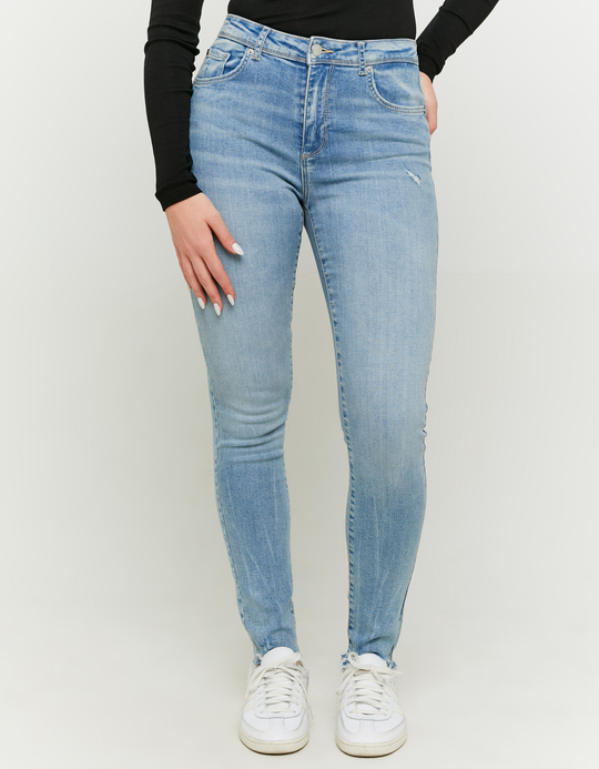 TALLY WEiJL, Hellblaue Mid Waist Skinny Push Up Jeans for Women
