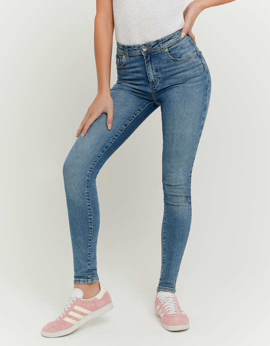 TALLY WEiJL, Blue Mid Waist Skinny Jeans for Women
