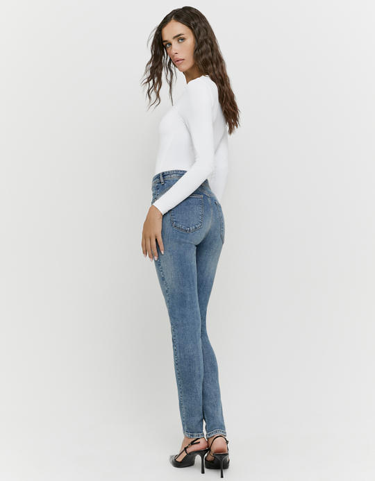 TALLY WEiJL, Blaue Mid Waist Skinny Jeans for Women