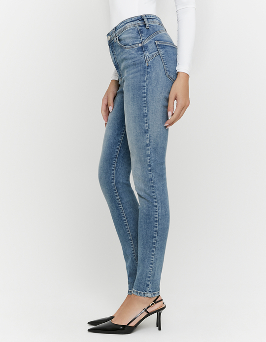 TALLY WEiJL, Blaue Mid Waist Skinny Jeans for Women