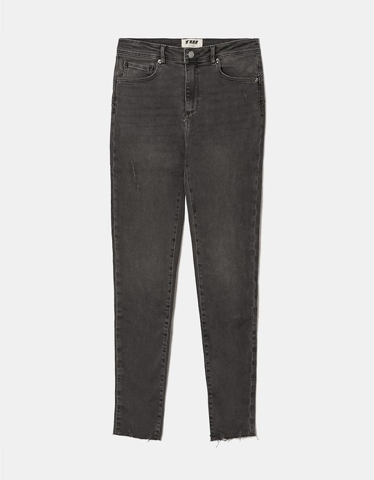 TALLY WEiJL, Graue Mid Waist Skinny Jeans for Women