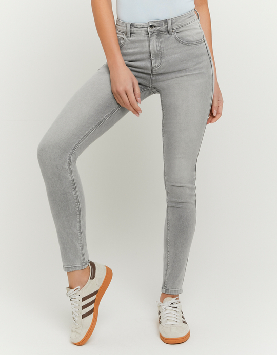 TALLY WEiJL, Graue Mid Waist Skinny Jeans for Women