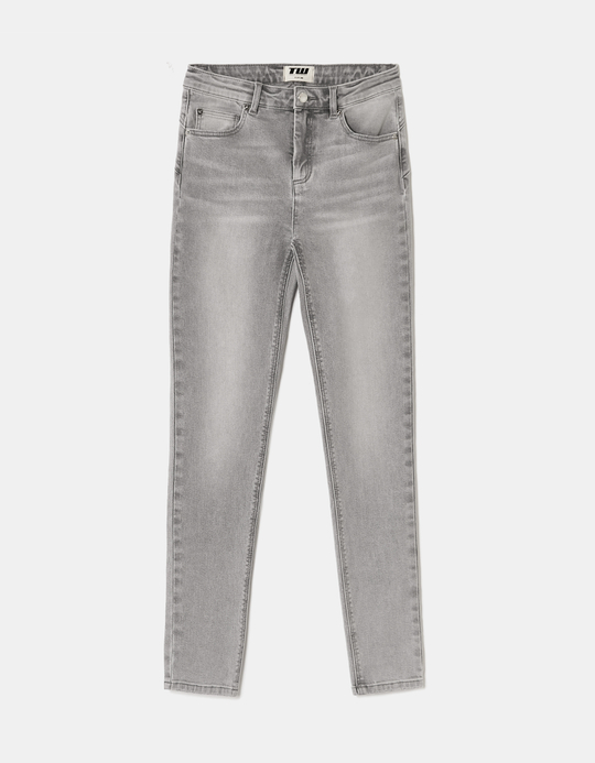 TALLY WEiJL, Jean Skinny Taille Mi-Haute Gris for Women