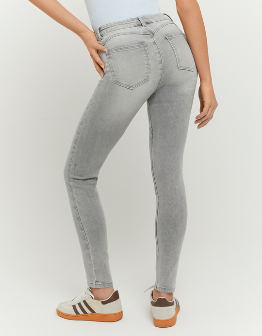 TALLY WEiJL, Jean Skinny Taille Mi-Haute Gris for Women