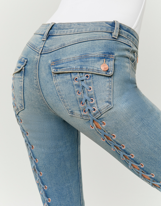TALLY WEiJL, Blaue Mid Waist Schlagjeans for Women