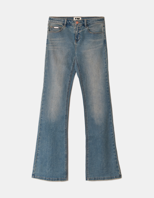 TALLY WEiJL, Blaue Mid Waist Schlagjeans for Women