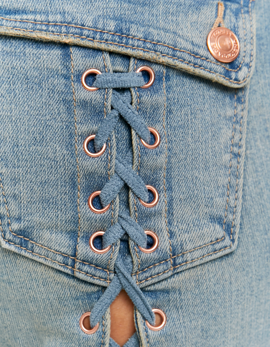 TALLY WEiJL, Blaue Mid Waist Schlagjeans for Women