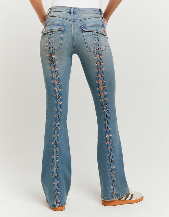 TALLY WEiJL, Blaue Mid Waist Schlagjeans for Women