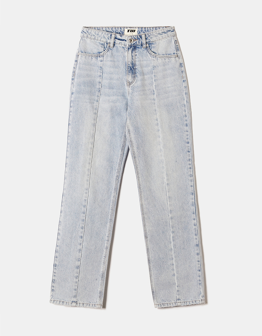 TALLY WEiJL, Jeans Straight Leg a Vita Alta Blu for Women