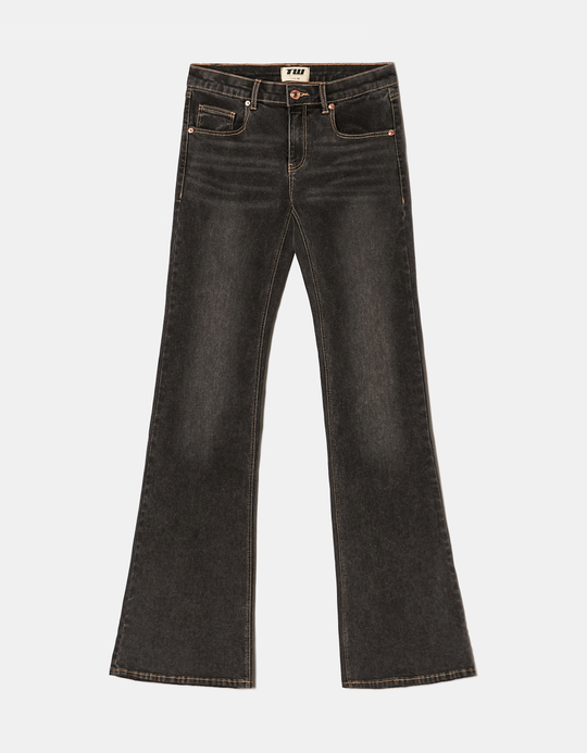 TALLY WEiJL, Schwarze Low Waist Flare Jeans for Women