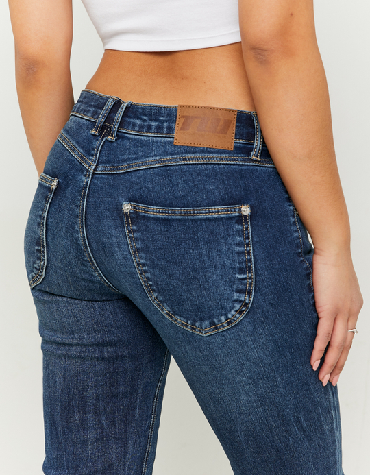TALLY WEiJL, Dark Blue Low Waist Flare Jeans for Women