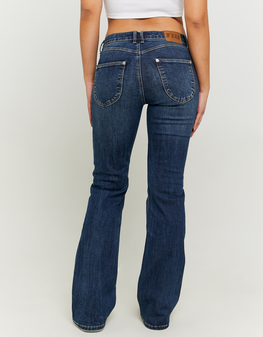TALLY WEiJL, Dark Blue Low Waist Flare Jeans for Women