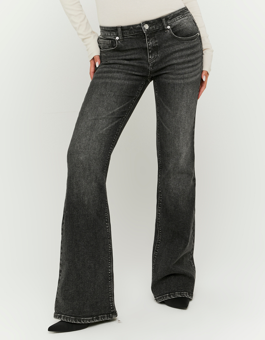 TALLY WEiJL, Black Low Waist Flare Jeans for Women