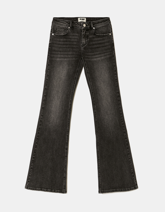 TALLY WEiJL, Black Low Waist Flare Jeans for Women