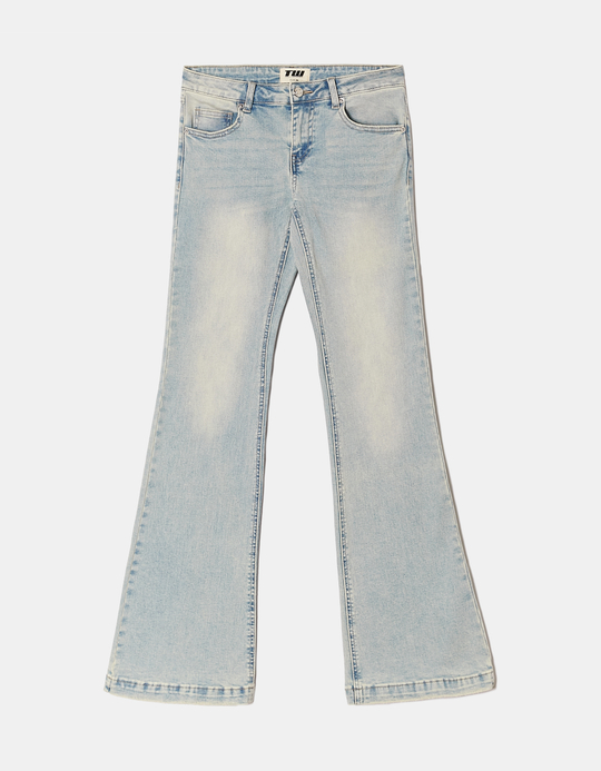 TALLY WEiJL, Low Waist Flare Jeans Hellblau for Women