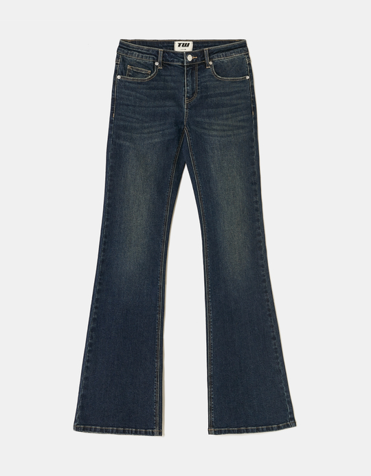 TALLY WEiJL, Blue Low Waist Flare Jeans for Women