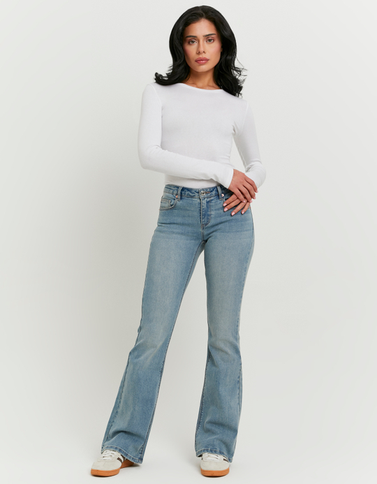 TALLY WEiJL, Blue Low Waist Flare Jeans for Women