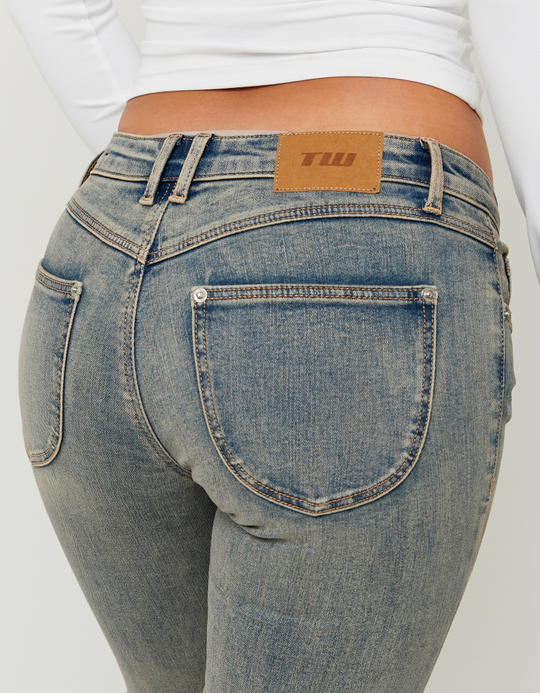 TALLY WEiJL, Blue Low Waist Flare Jeans for Women