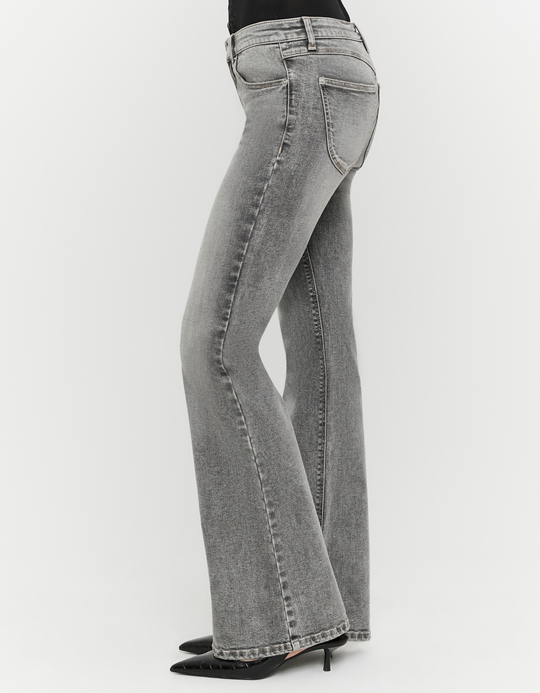 TALLY WEiJL, Grey Low Waist Flare Jeans for Women