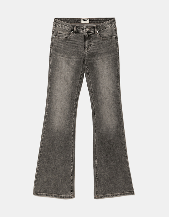 TALLY WEiJL, Grey Low Waist Flare Jeans for Women
